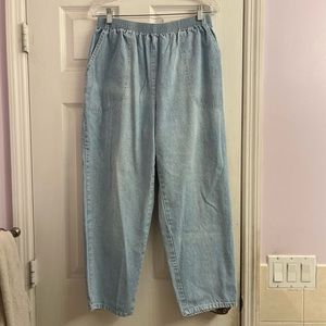 Paradise Bay Petites Pull On Light Wash Jeans Size 14 Elastic Waist 100% Cotton